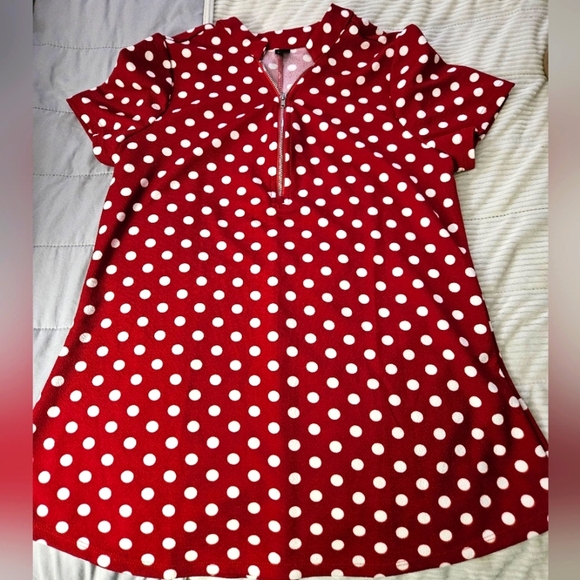 SHEIN Womens Polka Dot Shirt- Red and White. Size L - Picture 1 of 6